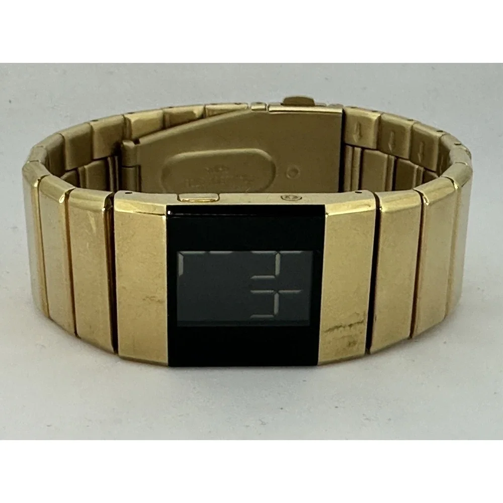 Dakota Watch Digital LCD Womens New Battery Gold Tone 23MM 6.75